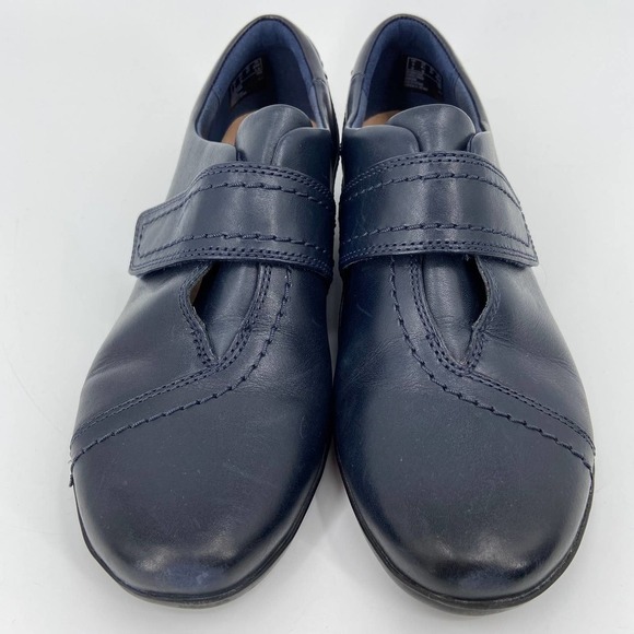 Clarks Collection Leather Slip On Shoes Comfort Cushion Monk Strap Navy Size 6.5 - Picture 3 of 10